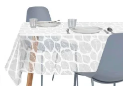 Abwaschbarer Tischbelag Blätterwald transparent B: ca. 140 cm