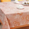 Abwaschbarer Tischbelag Blumen transparent B: ca. 140 cm