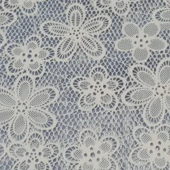 Abwaschbarer Tischbelag Flowers weiß B: ca. 138 cm