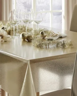 Abwaschbarer Tischbelag Glitter gold B: ca. 140 cm