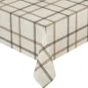 Abwaschbarer Tischbelag Karo beige B: ca. 140 cm