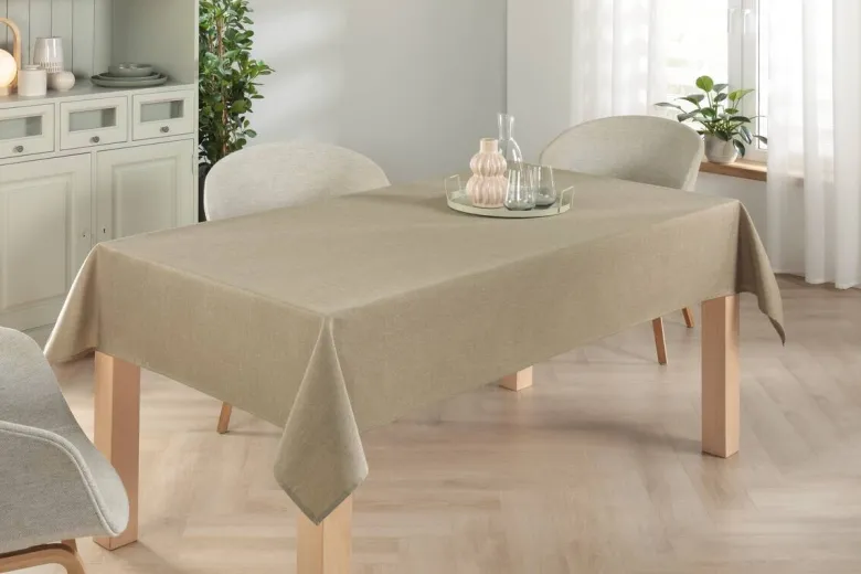 Abwaschbarer Tischbelag Monza beige B: ca. 140 cm