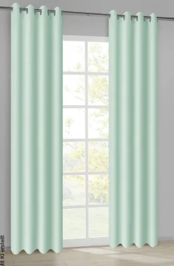 ACUS design collection Ösenvorhang Barnaby salbei B/L: ca. 140x235 cm