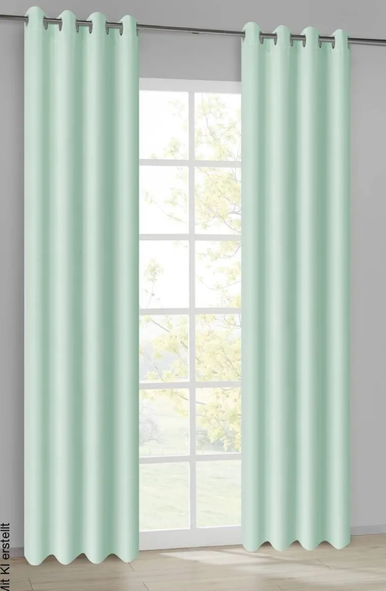 ACUS design collection Ösenvorhang Barnaby salbei B/L: ca. 140x235 cm