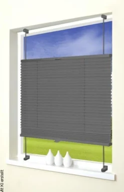 ACUS design collection Thermo Spann-Plissee Verdunklungsqualität anthrazit B/L: ca. 70x130 cm