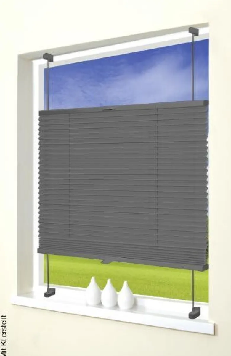 ACUS design collection Thermo Spann-Plissee Verdunklungsqualität anthrazit B/L: ca. 70x130 cm