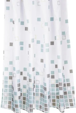 Acus Duschvorhang blau weiß braun Kunststoff B/L: ca. 180x200 cm