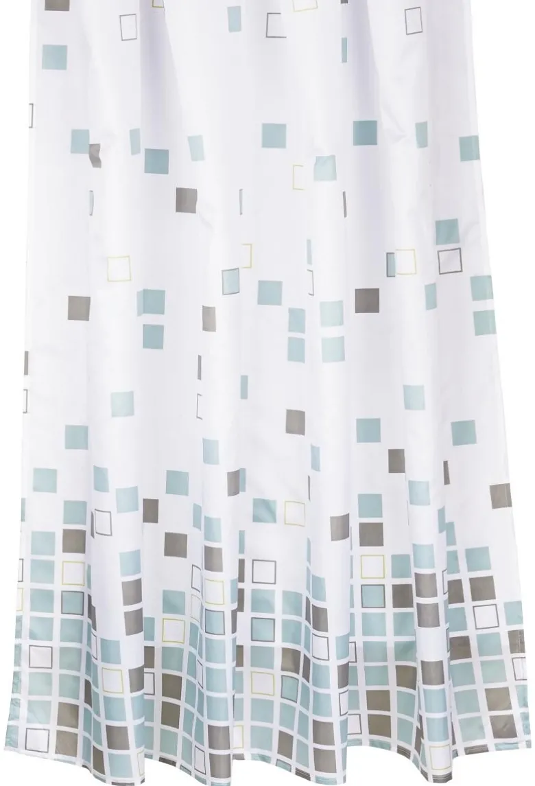 Acus Duschvorhang blau weiß braun Kunststoff B/L: ca. 180x200 cm