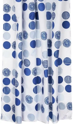 Acus Duschvorhang weiß blau Polyester-Mischgewebe B/L: ca. 180x200 cm