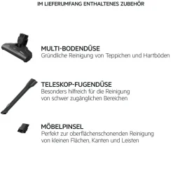 AEG Handstaubsauger AS52CB18DG schwarz Metall Kunststoff B/H/L: ca. 25,5x110,5x15 cm