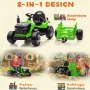 AIYAPLAY Elektrischer Traktor grün B/H/L: ca. 58x55x139 cm