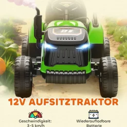 AIYAPLAY Elektrischer Traktor grün B/H/L: ca. 58x55x139 cm