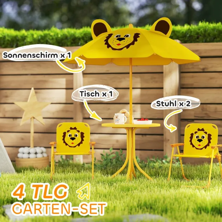 AIYAPLAY Garten-Kindersitzgruppe gelb Polyester B/H/L: ca. 49,5x50x49,5 cm