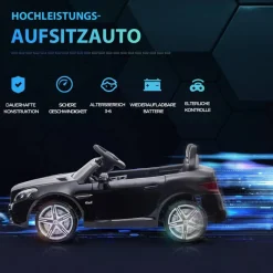 AIYAPLAY Kinder-Elektroauto schwarz B/H/L: ca. 62,5x44x107 cm