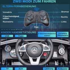 AIYAPLAY Kinder-Elektroauto schwarz B/H/L: ca. 62,5x44x107 cm