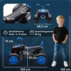 AIYAPLAY Kinder Elektroauto blau B/H/L: ca. 68,5x76x109 cm