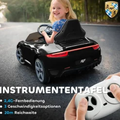 AIYAPLAY Kinder Elektroauto schwarz B/H/L: ca. 65,5x47x108 cm