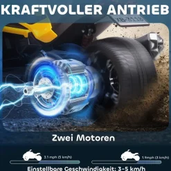 AIYAPLAY Kinder Elektroauto gelb B/H/L: ca. 74x63x113 cm
