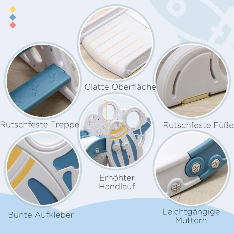 AIYAPLAY Kinderrutsche blau B/H/L: ca. 46,5x80x157 cm