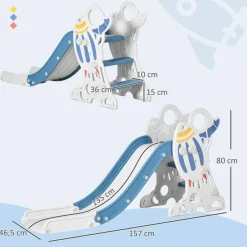 AIYAPLAY Kinderrutsche blau B/H/L: ca. 46,5x80x157 cm