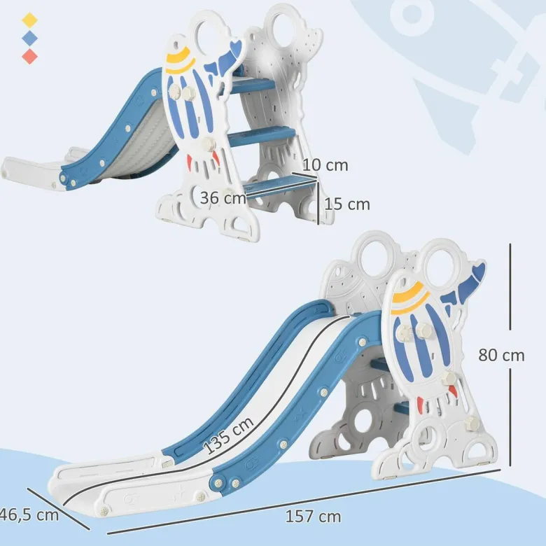 AIYAPLAY Kinderrutsche blau B/H/L: ca. 46,5x80x157 cm