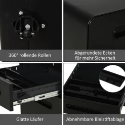 Aktenschrank 924-007BK schwarz B/H/T: ca. 39x59x48 cm