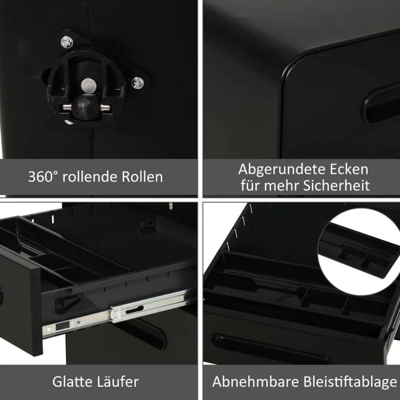 Aktenschrank 924-007BK schwarz B/H/T: ca. 39x59x48 cm