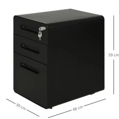 Aktenschrank 924-007BK schwarz B/H/T: ca. 39x59x48 cm