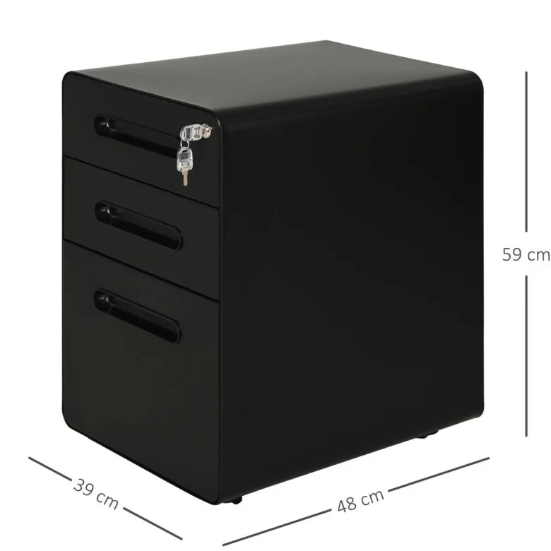Aktenschrank 924-007BK schwarz B/H/T: ca. 39x59x48 cm