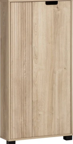 Aktenschrank Emmik weiß matt Eiche Eiche weiß Nachbildung B/H/T: ca. 59,8x124x19,55 cm