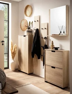 Aktenschrank Emmik weiß matt Eiche Eiche weiß Nachbildung B/H/T: ca. 59,8x124x19,55 cm