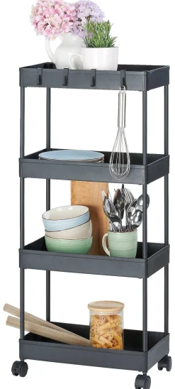 Allzweckwagen schwarz Metall B/H/L: ca. 22x89,5x40 cm