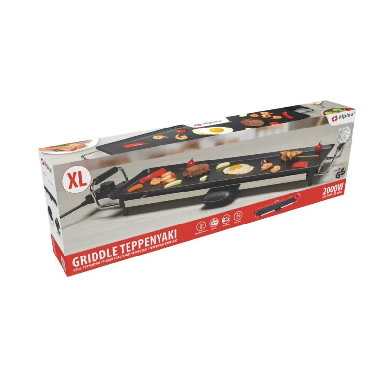 alpina Elektro-Tischgrill schwarz Metall B/L: ca. 70x23 cm