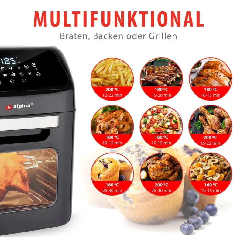 alpina Heißluftfritteuse 871125219568 schwarz Kunststoff ca. 2 l