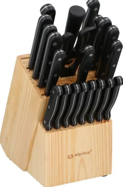 alpina Messerblock schwarz Holz 22 tlg.