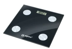 alpina Personenwaage schwarz Edelstahl B/L: ca. 28x28 cm