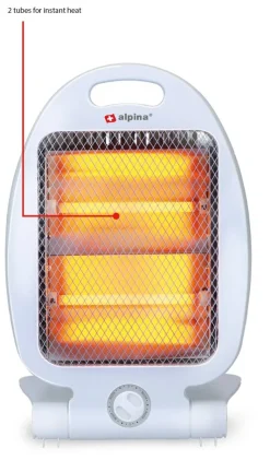 alpina Quarz-Heizstrahler 871125218212 LQ001 B/H/T: ca. 25x38x9 cm ca. 800 W