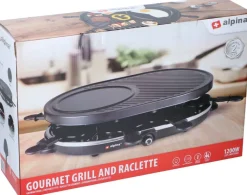 alpina Raclette-Grill schwarz Metall B/H/L: ca. 47,5x12x32 cm