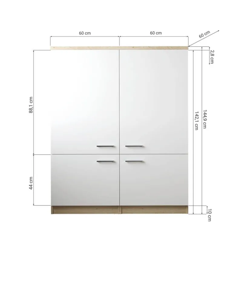 Anbauküchen-Set Merle grau B/H/T: ca. 120x145x60 cm