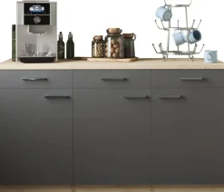Anbauküchen-Set Merle grau B/H/T: ca. 150x85x60 cm