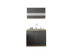 Anbauküchen-Set Merle grau B/H/T: ca. 100x200x60 cm