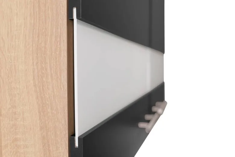 Anbauküchen-Set Merle schwarz B/H/T: ca. 100x200x60 cm