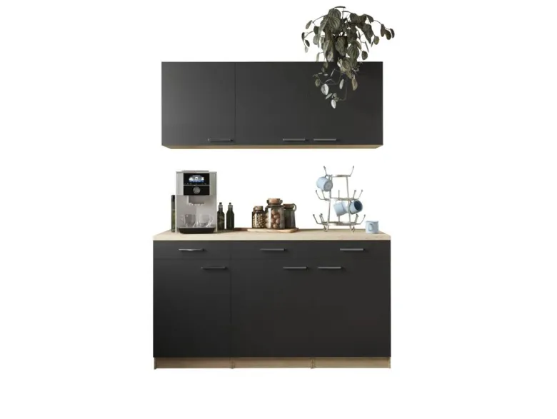 Anbauküchen-Set Merle schwarz B/H/T: ca. 150x200x60 cm