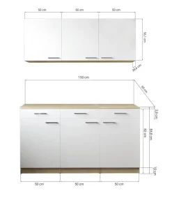 Anbauküchen-Set Merle schwarz B/H/T: ca. 150x200x60 cm