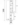 Apothekerschrank Samoa weiß Eiche Nachbildung B/H/T: ca. 30x200x57 cm