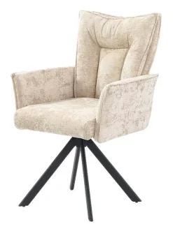 Armlehnstuhl beige Microfaser B/H/T: ca. 61x94x65 cm