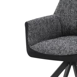Armlehnstuhl Caro grau schwarz Webstoff B/H/T: ca. 65x86x61 cm