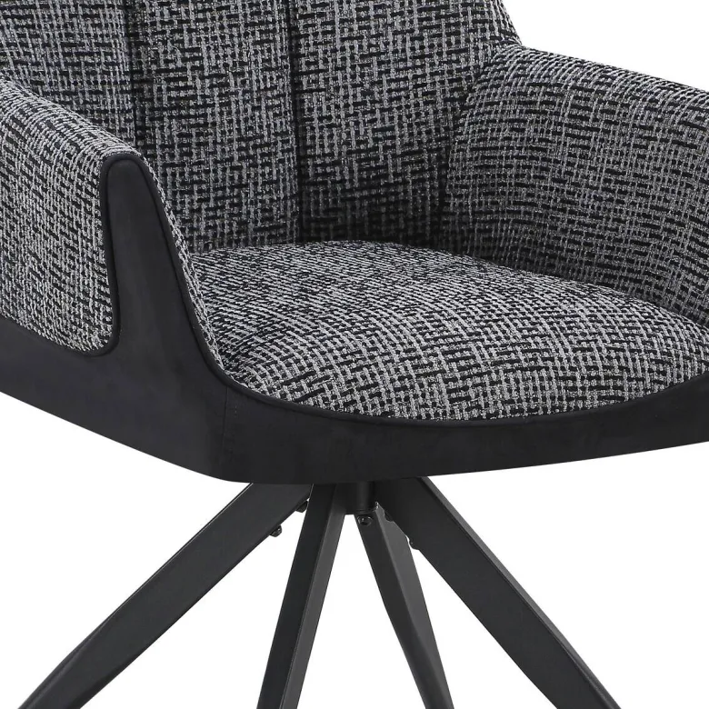 Armlehnstuhl Caro grau schwarz Webstoff B/H/T: ca. 65x86x61 cm