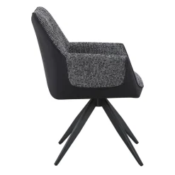 Armlehnstuhl Caro grau schwarz Webstoff B/H/T: ca. 65x86x61 cm