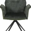 Armlehnstuhl 4er Set SUSANNE grün Vintage schwarz Webstoff Metall Microfaser B/H/T: ca. 65x92x64 cm